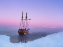 A Sailboat in the arctic in Norway