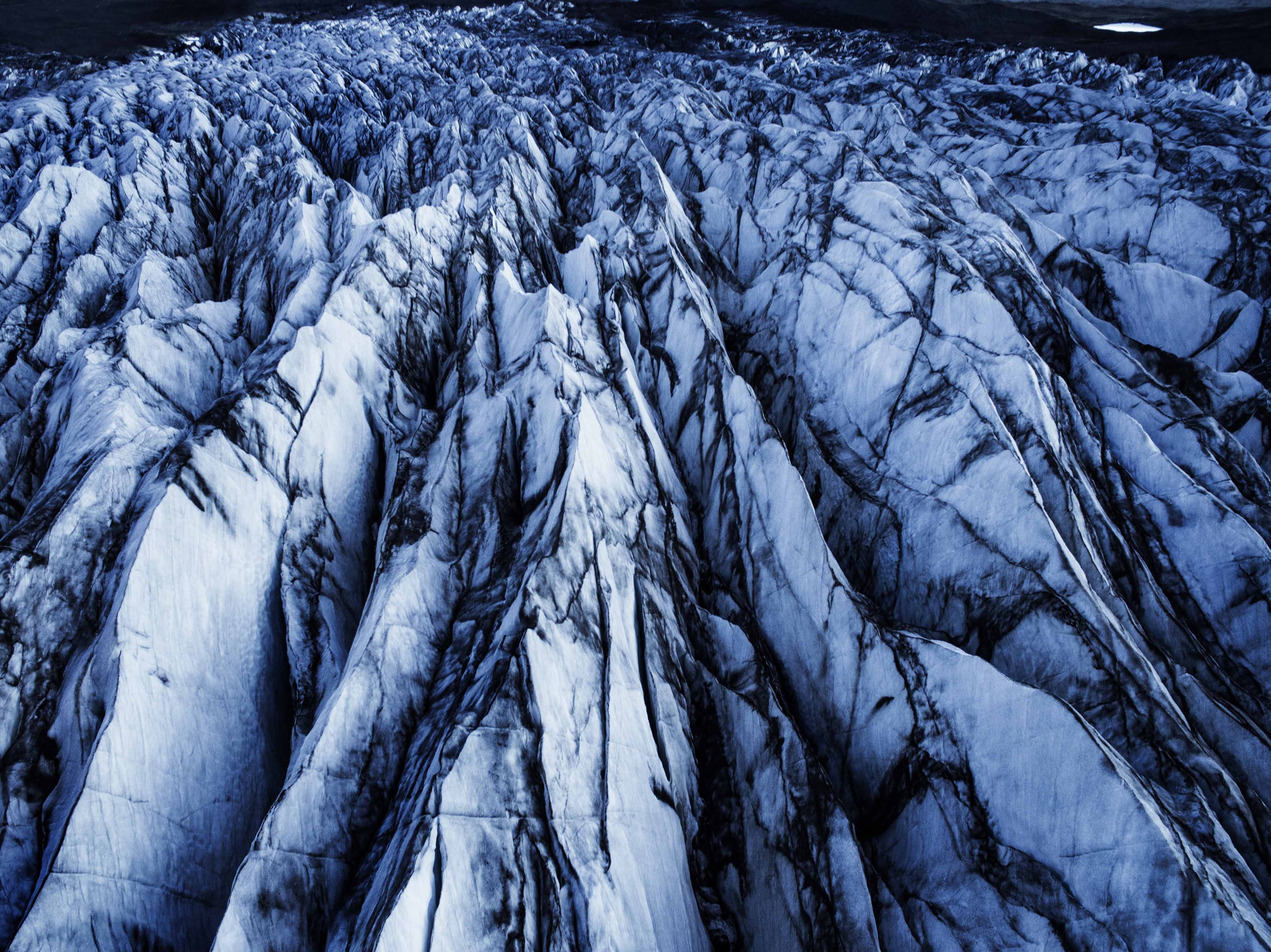 Aerial photography of svínafellsjökull glacier in Iceland shot with a drone