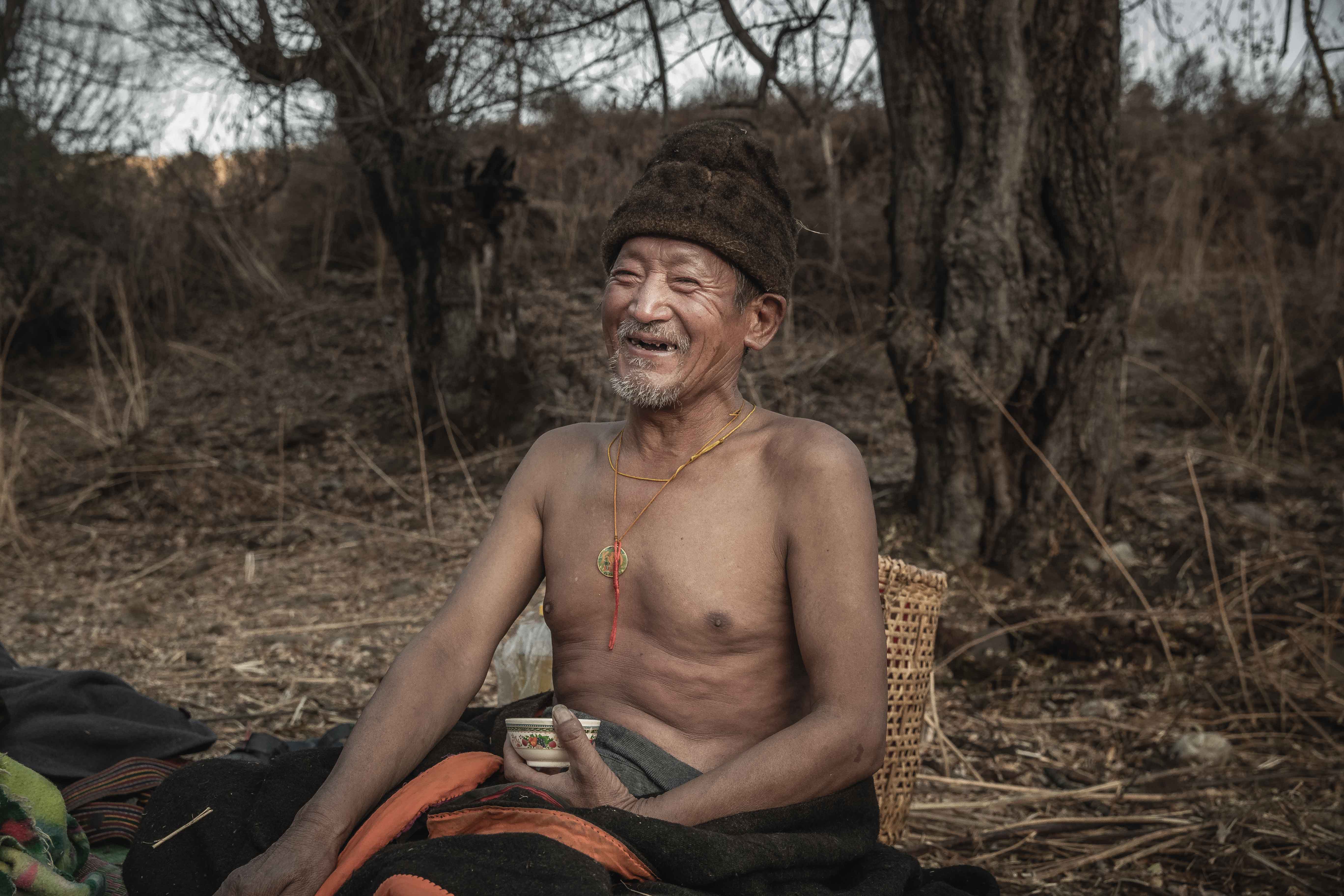 Photography of a Bhutanese man in a small village
