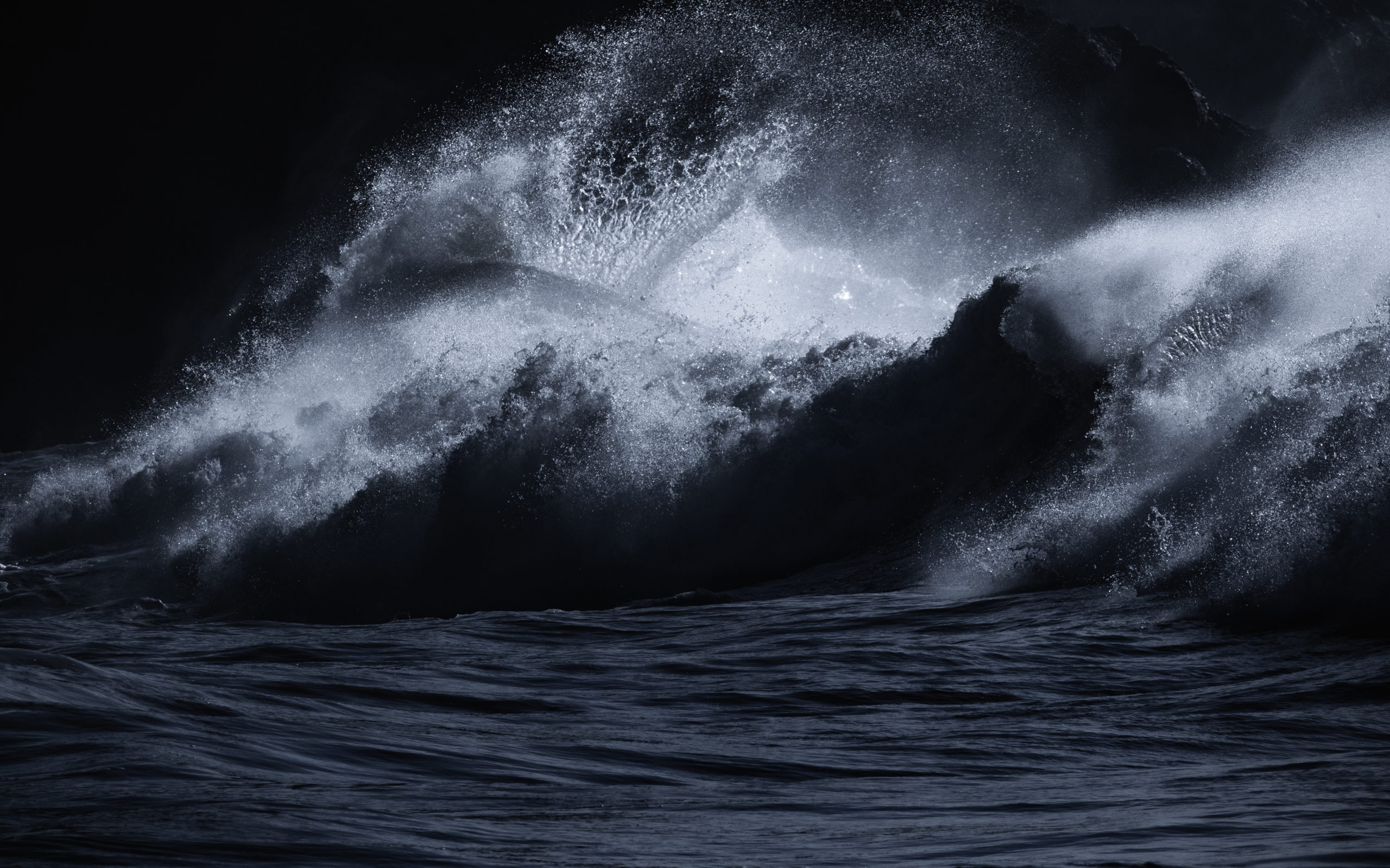 Dramatic Wave photography shot at Cape Disappointment state park in Washington.