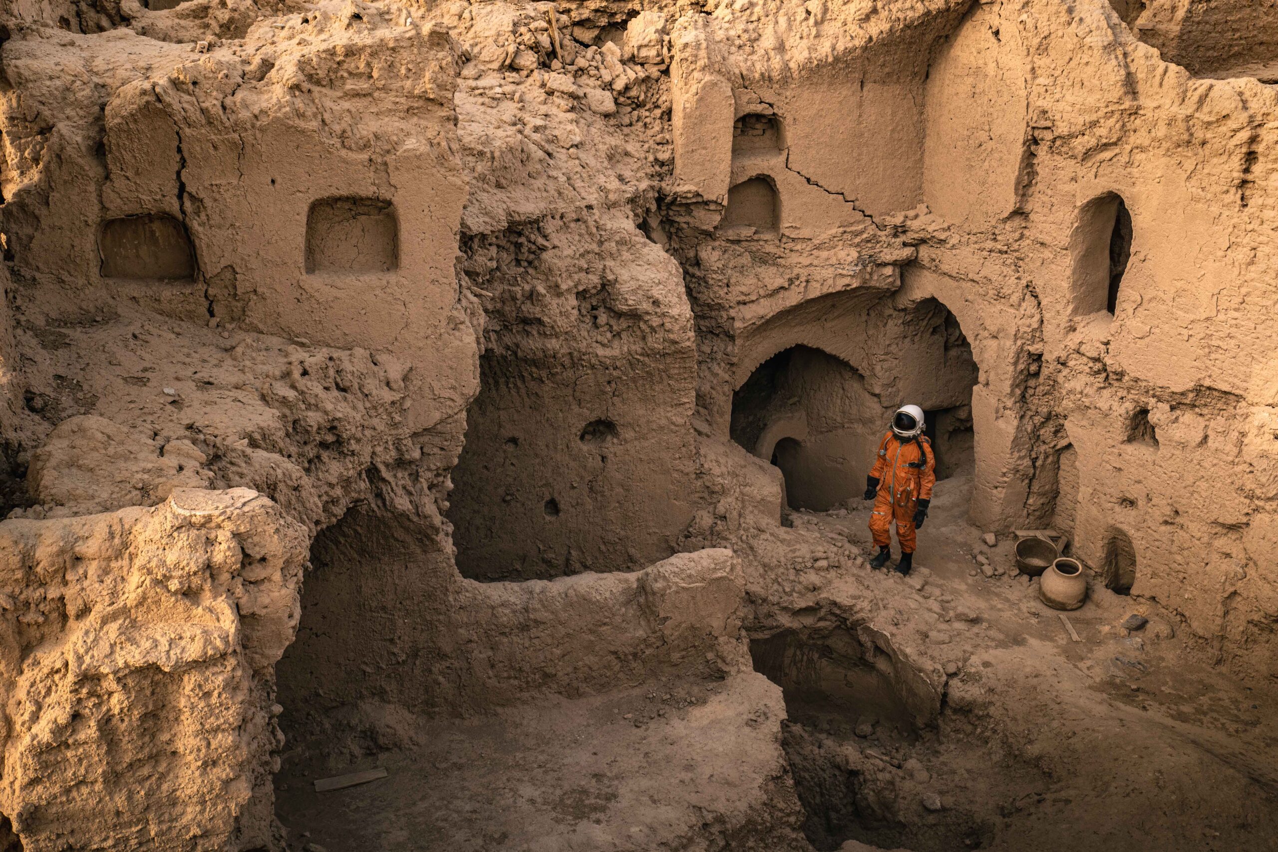 Inside the ancient ruins of a castle in central Iran