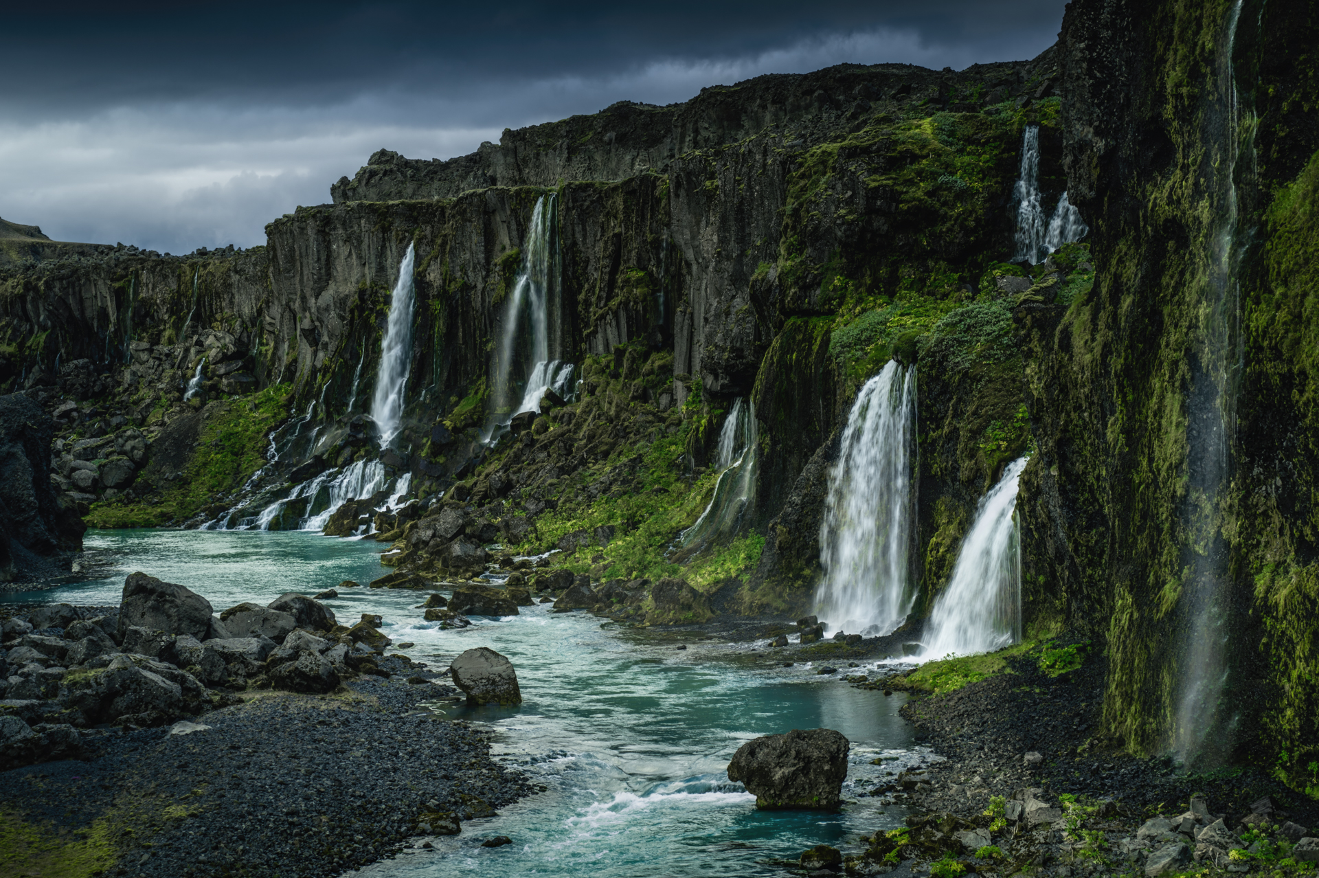 Landscape photography of waterfalls in Iceland